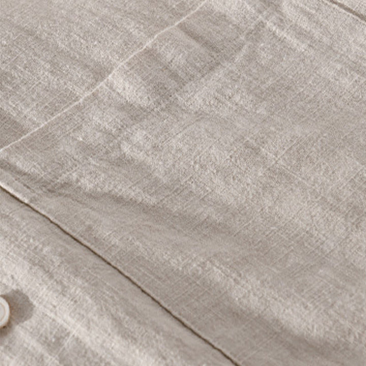 Chemises homme en coton ramie à manches longues et boutons Buddha Stones avec poches - image 12