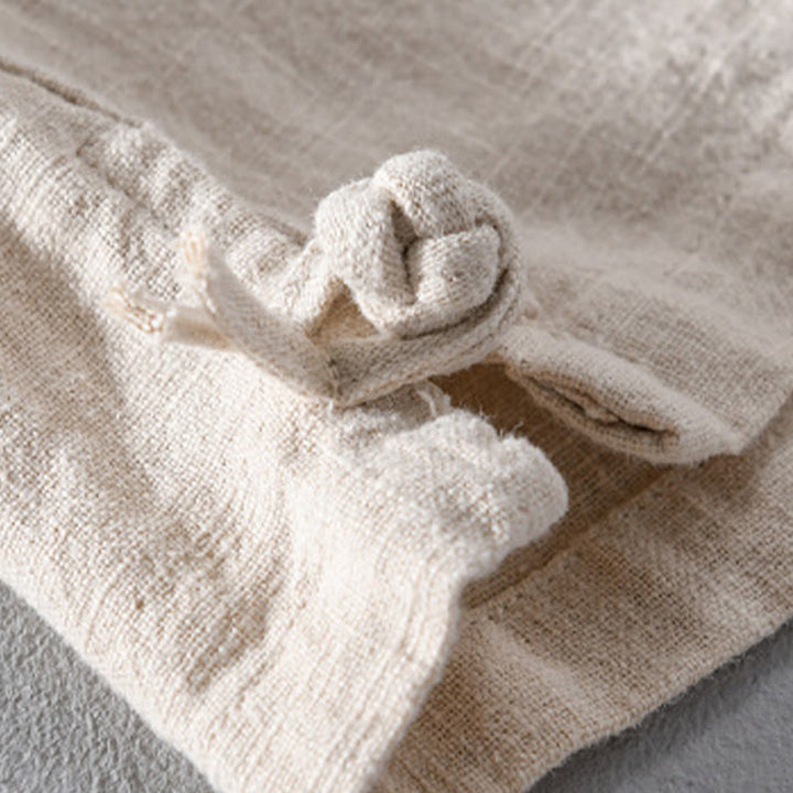 Chemises homme en coton ramie à manches longues et boutons Buddha Stones avec poches - image 15