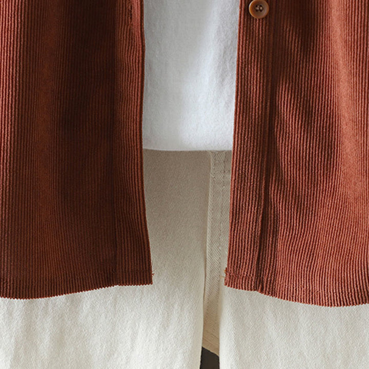 Veste à manches longues en coton côtelé Buddha Stones pour femme avec poches - image 8