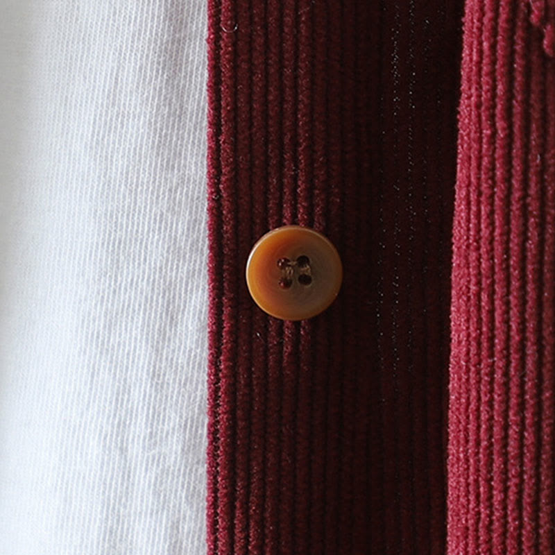 Veste à manches longues en coton côtelé Buddha Stones pour femme avec poches - image 17