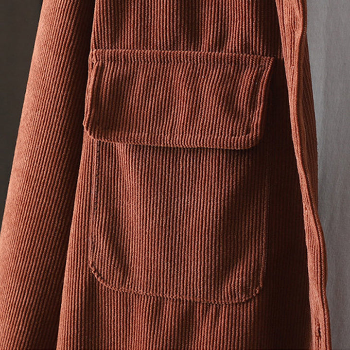 Veste à manches longues en coton côtelé Buddha Stones pour femme avec poches - image 10
