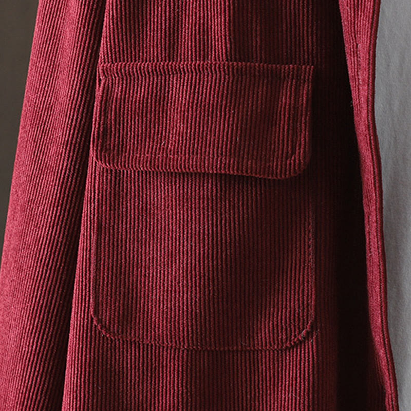 Veste à manches longues en coton côtelé Buddha Stones pour femme avec poches - image 16