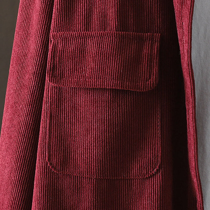 Veste à manches longues en coton côtelé Buddha Stones pour femme avec poches - image 16