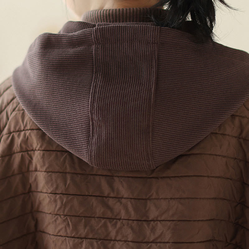 Manteau matelassé en coton uni cranté avec poches pour femme Buddha Stones - image 10
