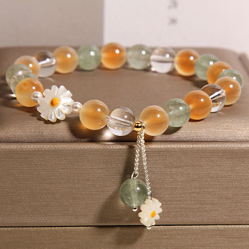 Bracelet de guérison en agate Buddha Stones naturelle et quartz fraise vert - image 2