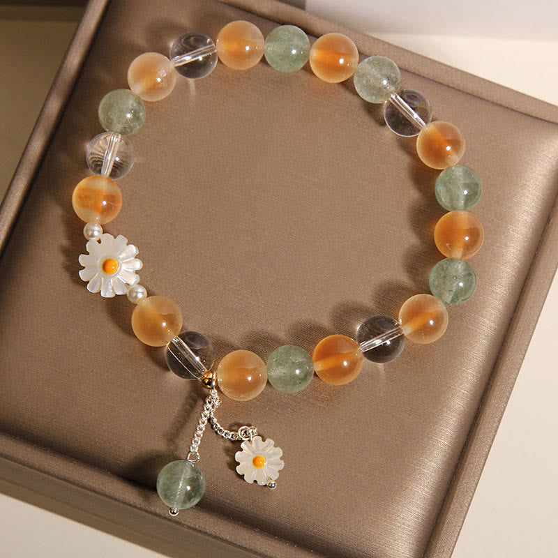 Bracelet de guérison en agate Buddha Stones naturelle et quartz fraise vert - image 5