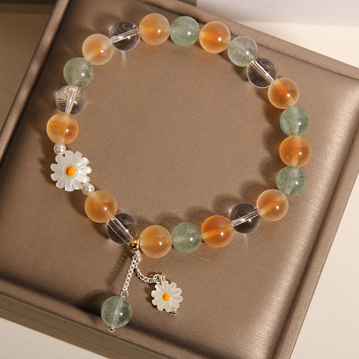 Bracelet de guérison en agate Buddha Stones naturelle et quartz fraise vert - image 5