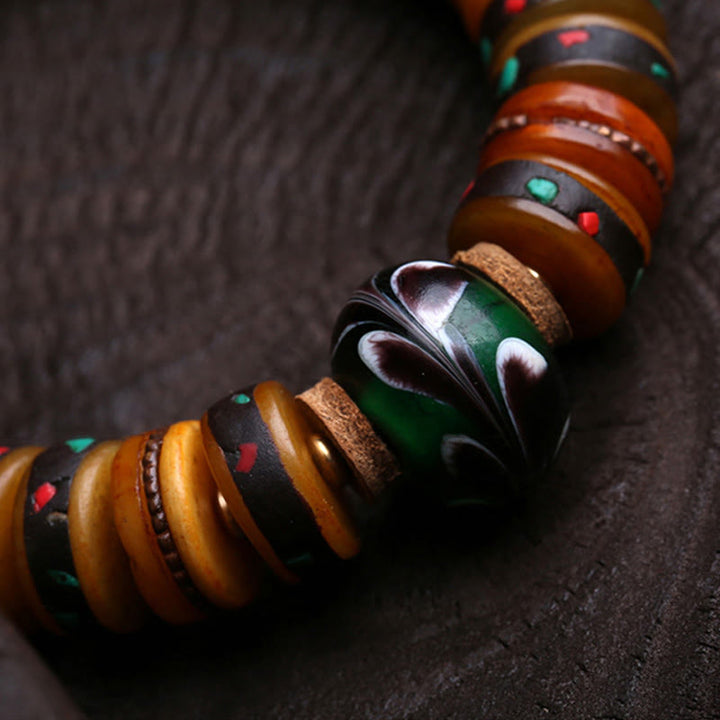 Buddha Stones d'os du Tibet Le Seigneur de la forêt des cadavres Bracelet Rappels de notre impermanence - image 3