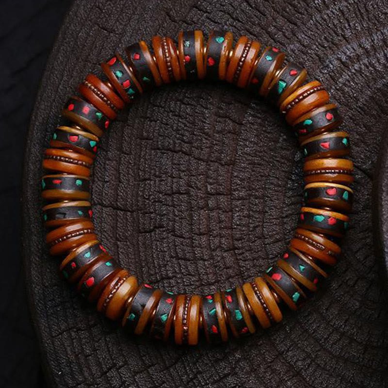 Buddha Stones d'os du Tibet Le Seigneur de la forêt des cadavres Bracelet Rappels de notre impermanence - image 11