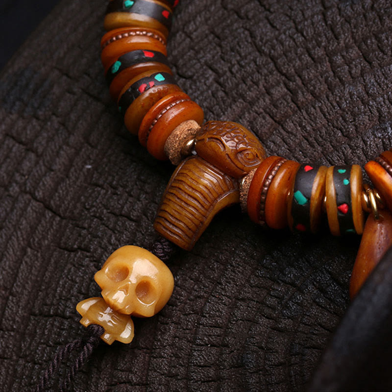 Buddha Stones d'os du Tibet Le Seigneur de la forêt des cadavres Bracelet Rappels de notre impermanence - image 2