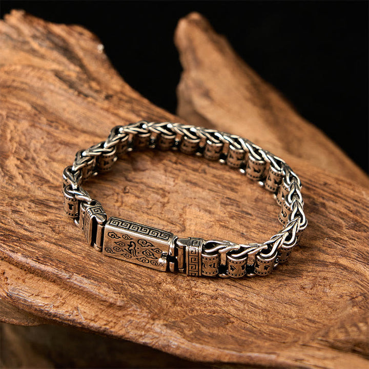 Bracelet tibétain en cuivre avec Buddha Stones et nuages ​​de bon augure, Om Mani Padme Hum, paix et métal - 20 cm - image 0