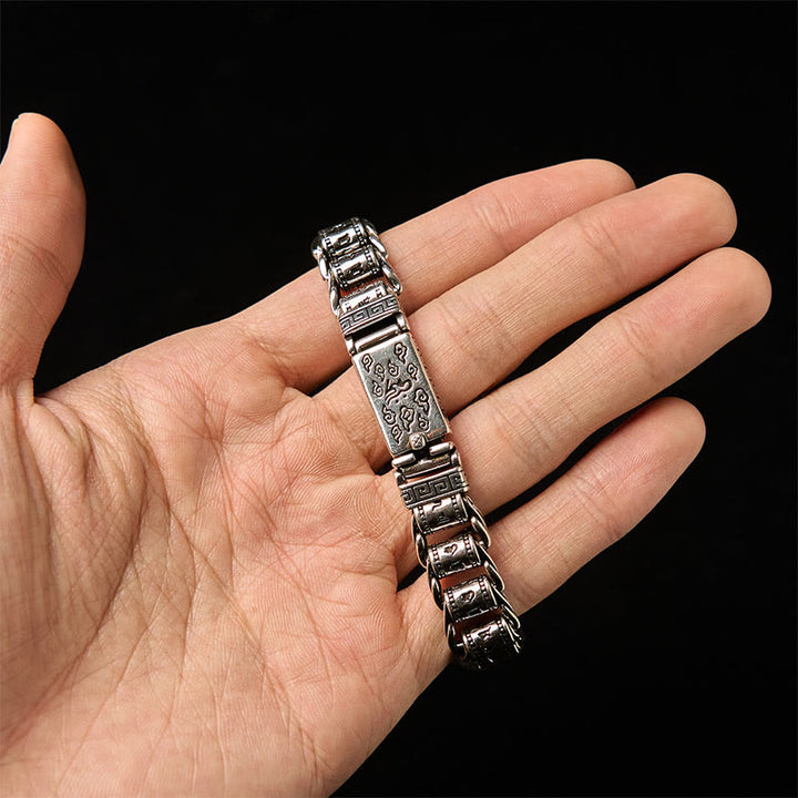 Bracelet tibétain en cuivre avec Buddha Stones et nuages ​​de bon augure, Om Mani Padme Hum, paix et métal - image 4