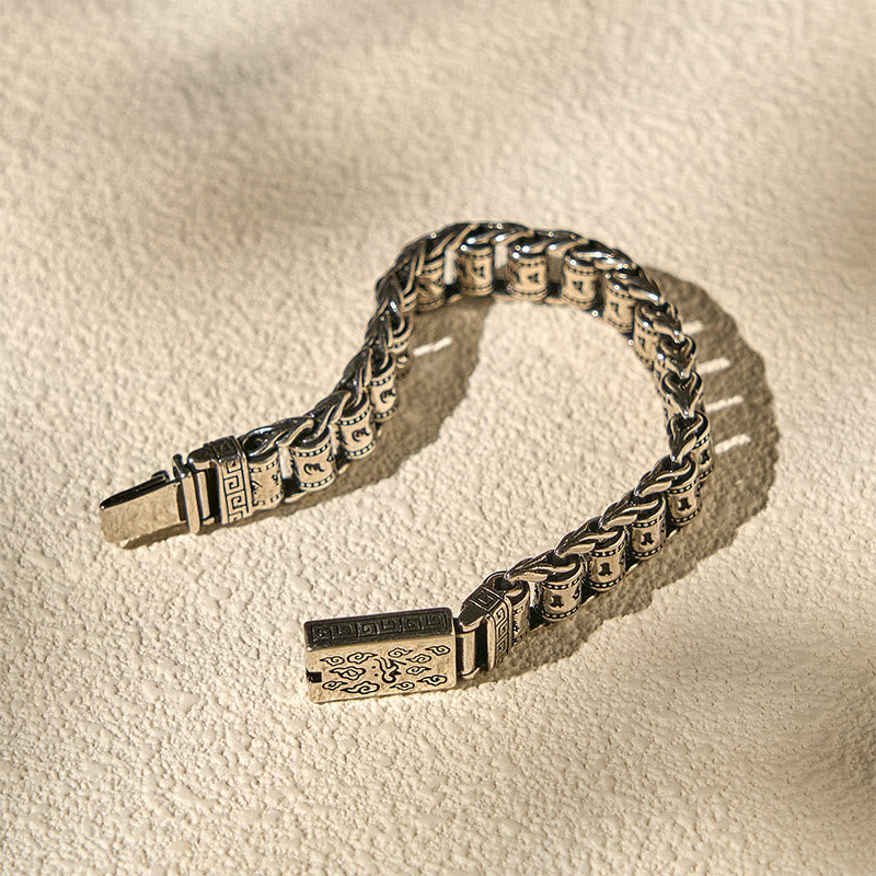 Bracelet tibétain en cuivre avec Buddha Stones et nuages ​​de bon augure, Om Mani Padme Hum, paix et métal - image 8