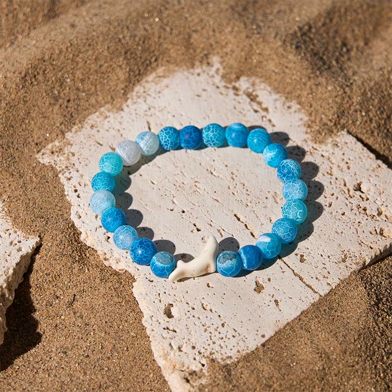 Bracelet Courage en Buddha Stones , Dauphin, Agate Craquelée, Tourmaline - image 1