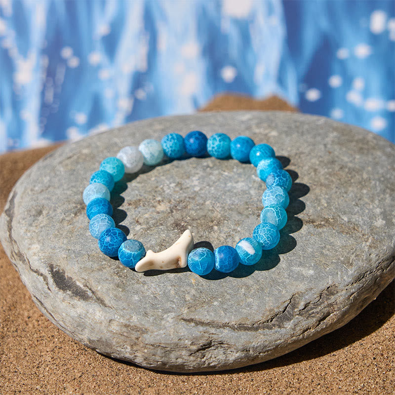 Bracelet Courage en Buddha Stones , Dauphin, Agate Craquelée, Tourmaline - image 2