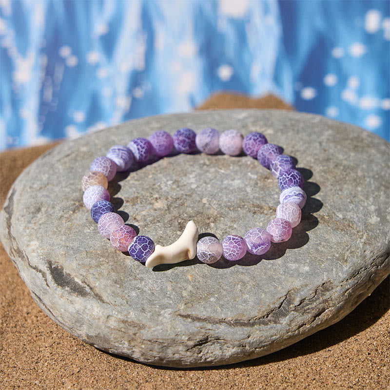 Bracelet Courage en Buddha Stones , Dauphin, Agate Craquelée, Tourmaline - image 4