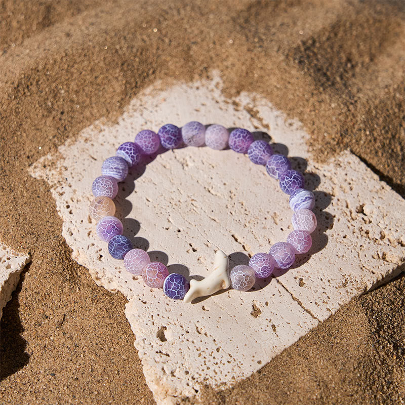 Bracelet Courage en Buddha Stones , Dauphin, Agate Craquelée, Tourmaline - image 5