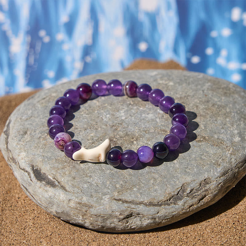 Bracelet Courage en Buddha Stones , Dauphin, Agate Craquelée, Tourmaline - image 8