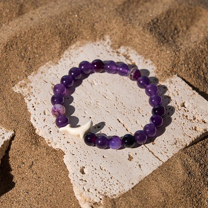 Bracelet Courage en Buddha Stones , Dauphin, Agate Craquelée, Tourmaline - image 9