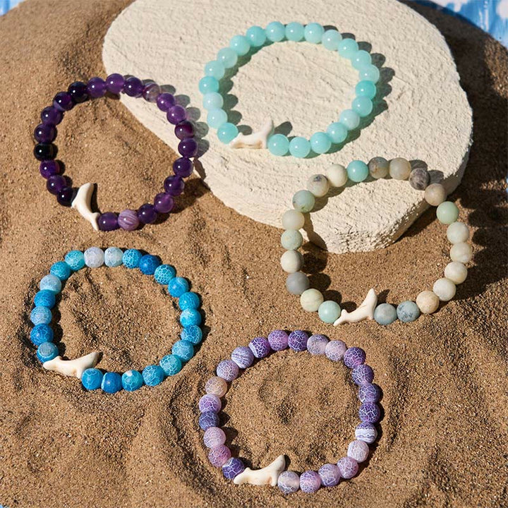 Bracelet Courage en Buddha Stones , Dauphin, Agate Craquelée, Tourmaline - image 18