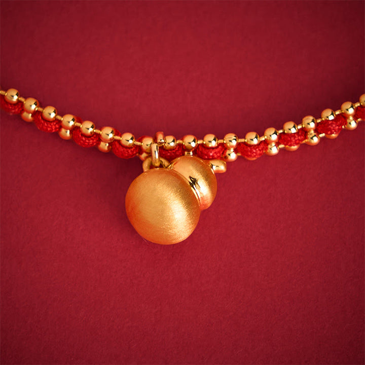 Bracelet de force et de richesse en cuivre et laiton avec Buddha Stones et cordon rouge - image 3