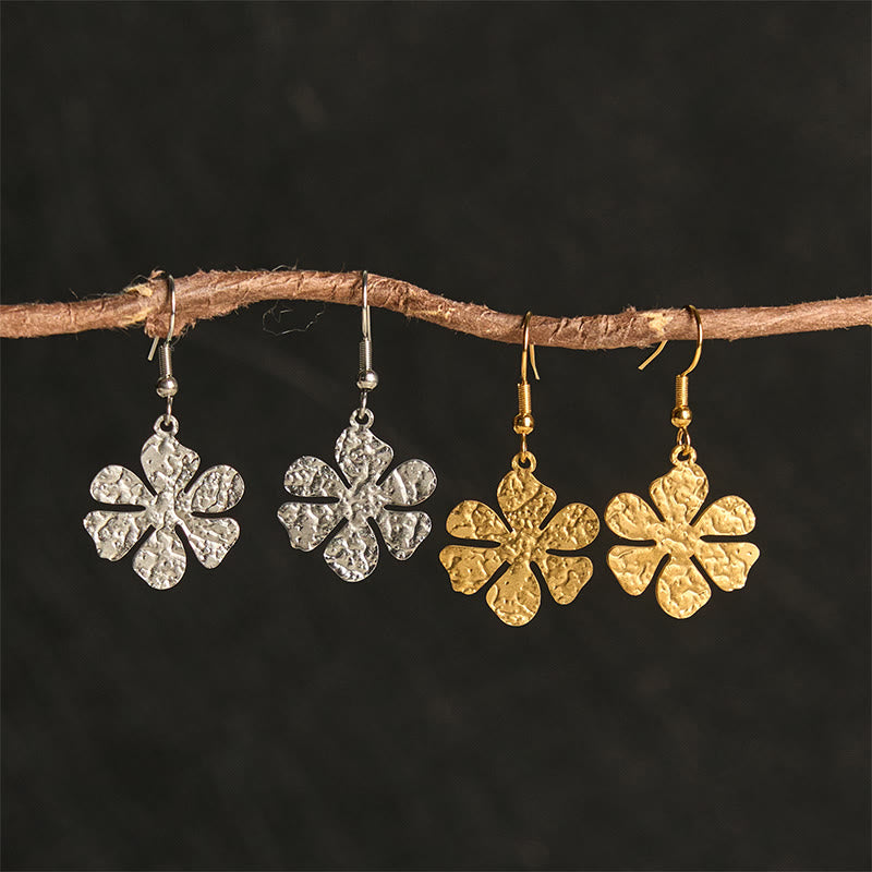 Boucles d'oreilles élégantes en acier titane avec Buddha Stones et marteau d'équilibre - image 10