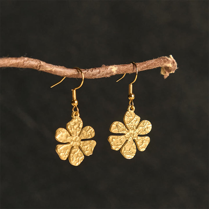 Boucles d'oreilles élégantes en acier titane avec Buddha Stones et marteau d'équilibre - image 7
