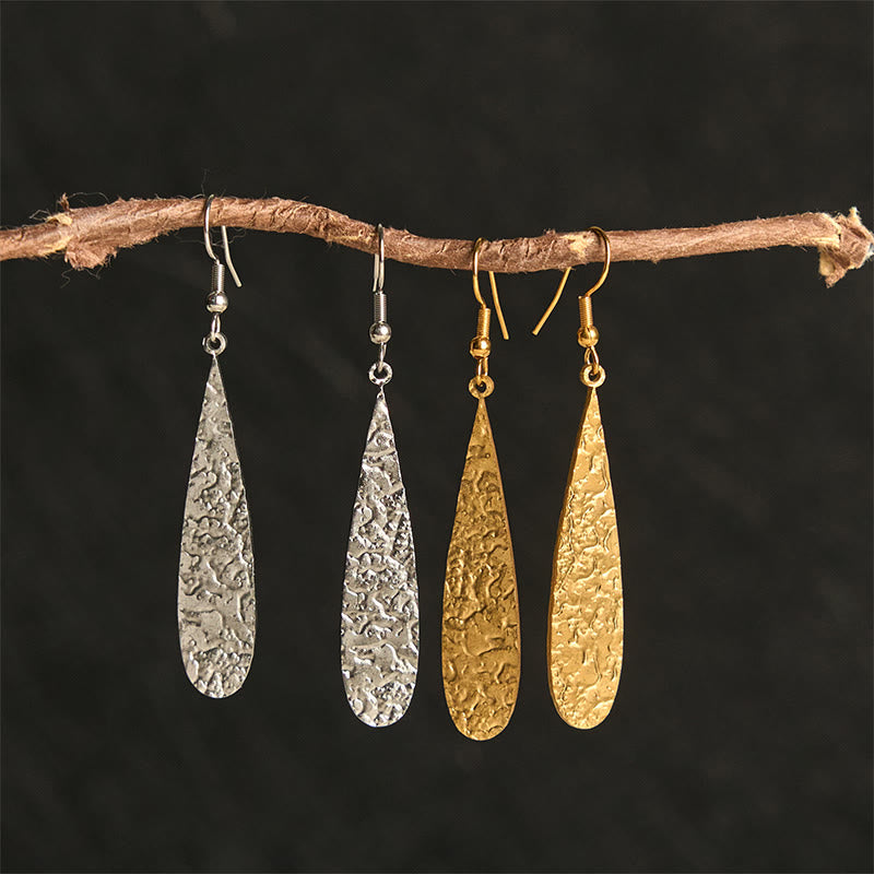 Boucles d'oreilles élégantes en acier titane avec Buddha Stones et marteau d'équilibre - image 4