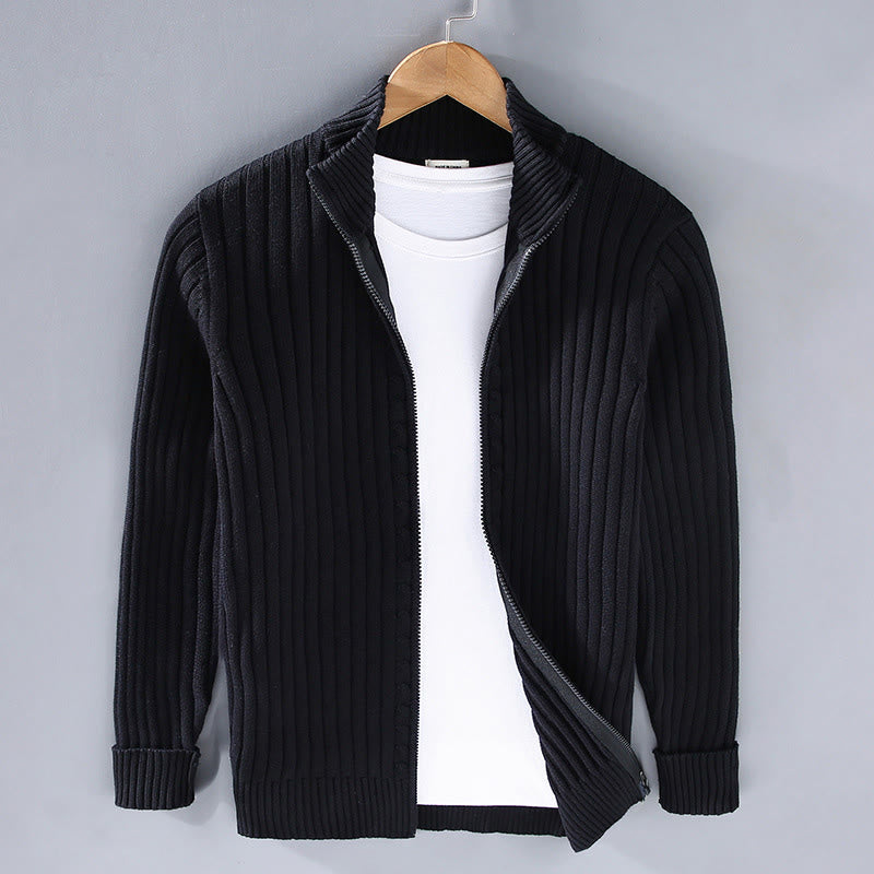 Veste à manches longues et col montant pour homme en coton avec fermeture éclair et motif Buddha Stones Spring - Noir - US/UK/AU42，EU52 (3XL) - image 9