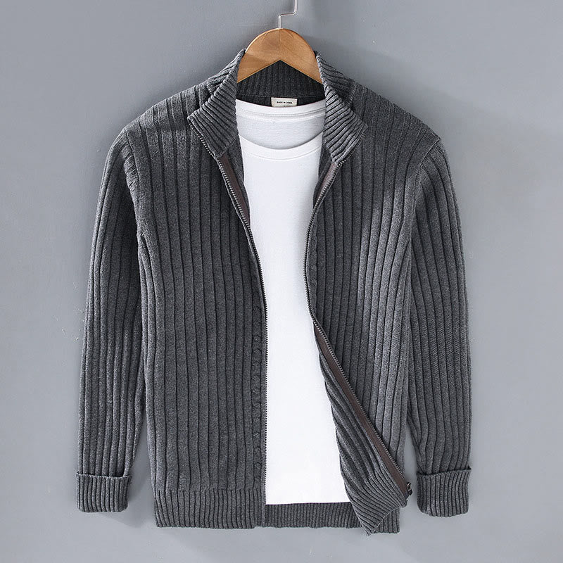 Veste à manches longues et col montant pour homme en coton avec fermeture éclair et motif Buddha Stones Spring - Gris foncé - US/UK/AU42，EU52 (3XL) - image 0