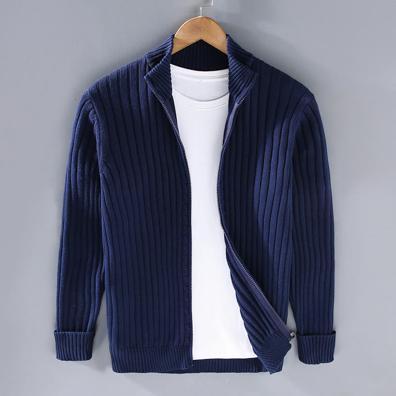 Veste à manches longues et col montant pour homme en coton avec fermeture éclair et motif Buddha Stones Spring - Bleu nuit - US/UK/AU42，EU52 (3XL) - image 11