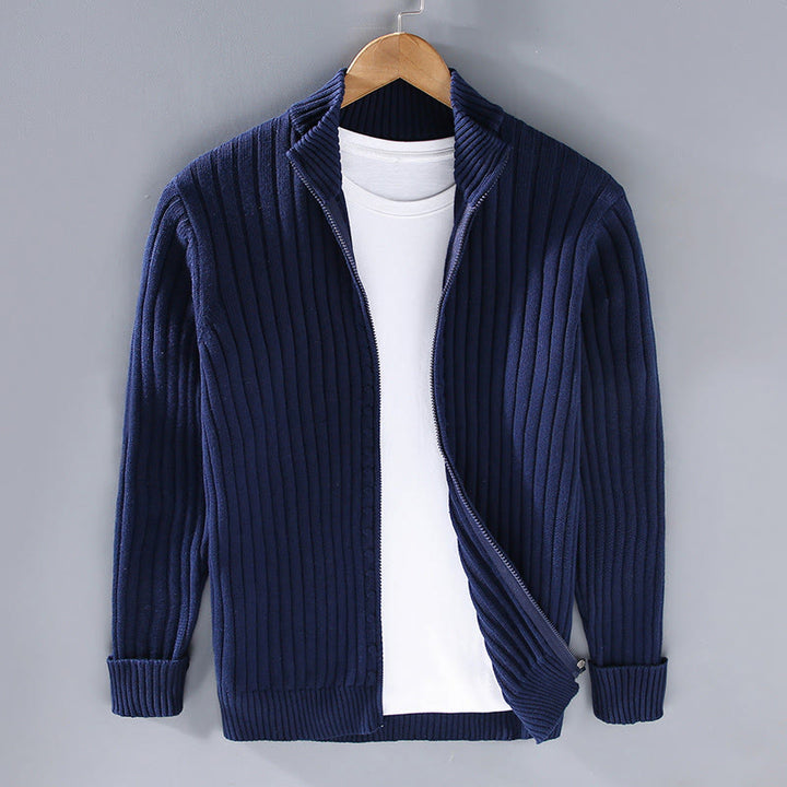 Veste à manches longues et col montant pour homme en coton avec fermeture éclair et motif Buddha Stones Spring - Bleu nuit - US/UK/AU42，EU52 (3XL) - image 11