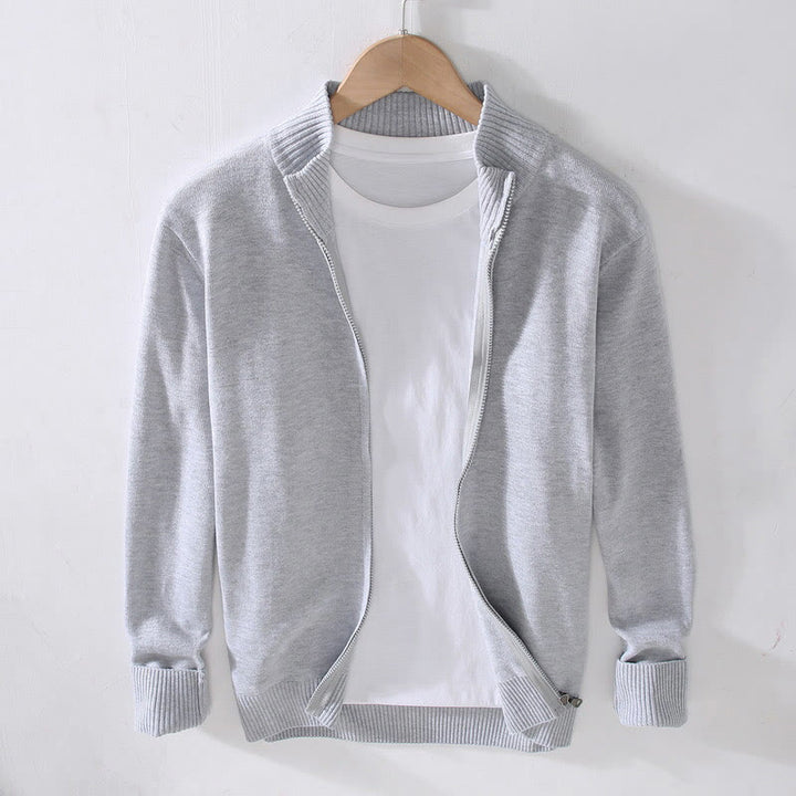 Veste en coton à manches longues pour homme avec fermeture éclair et ourlet côtelé, motif Buddha Stones - Gainsboro - US/UK/AU42，EU52 (3XL) - image 0