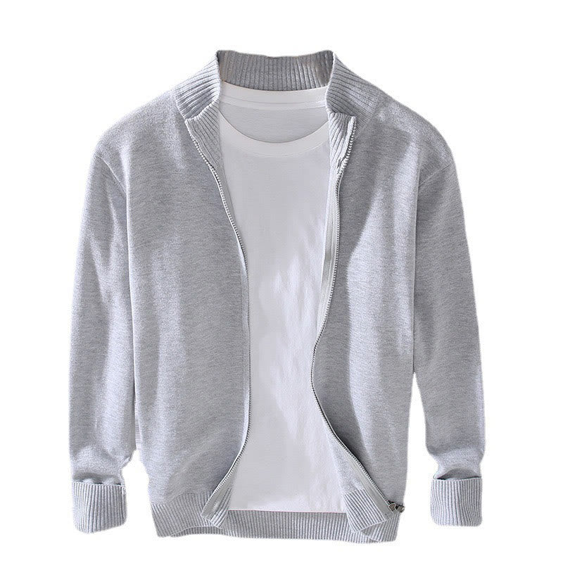 Veste en coton à manches longues pour homme avec fermeture éclair et ourlet côtelé, motif Buddha Stones - image 10