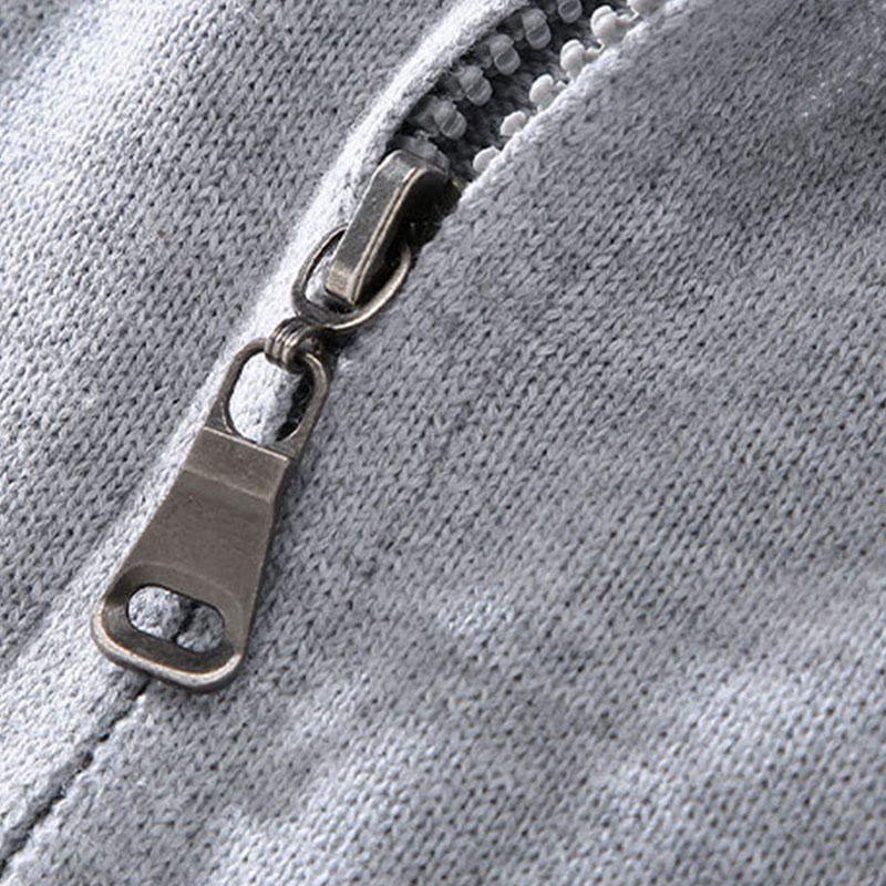 Veste en coton à manches longues pour homme avec fermeture éclair et ourlet côtelé, motif Buddha Stones - image 3