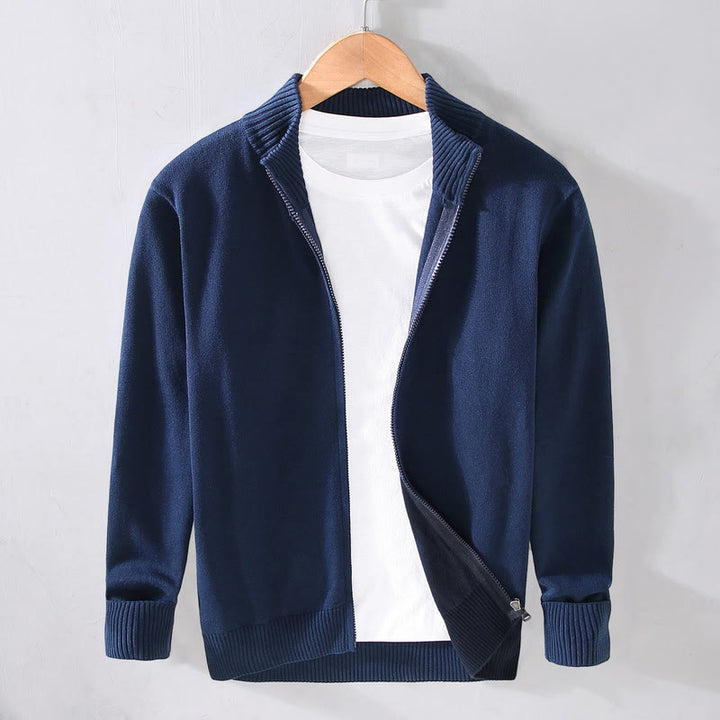 Veste en coton à manches longues pour homme avec fermeture éclair et ourlet côtelé, motif Buddha Stones - Bleu foncé - US/UK/AU42，EU52 (3XL) - image 12