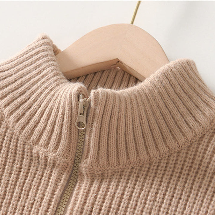 Buddha Stones Cardigan d'hiver en tricot à fermeture éclair de couleur unie pour homme, veste en coton à manches longues avec poches - image 14