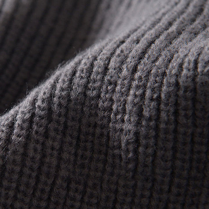 Buddha Stones Cardigan d'hiver en tricot à fermeture éclair de couleur unie pour homme, veste en coton à manches longues avec poches - image 8