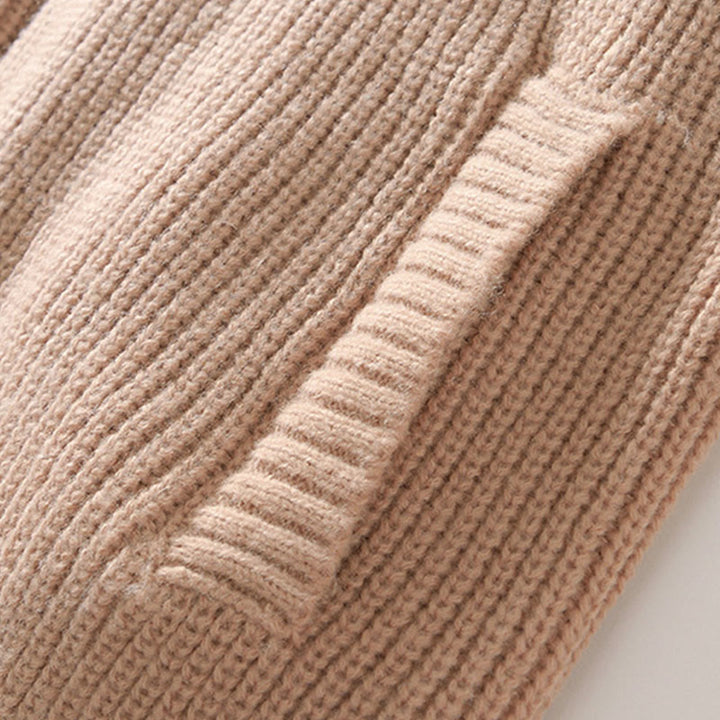 Buddha Stones Cardigan d'hiver en tricot à fermeture éclair de couleur unie pour homme, veste en coton à manches longues avec poches - image 16