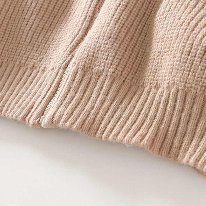 Buddha Stones Cardigan d'hiver en tricot à fermeture éclair de couleur unie pour homme, veste en coton à manches longues avec poches - image 17