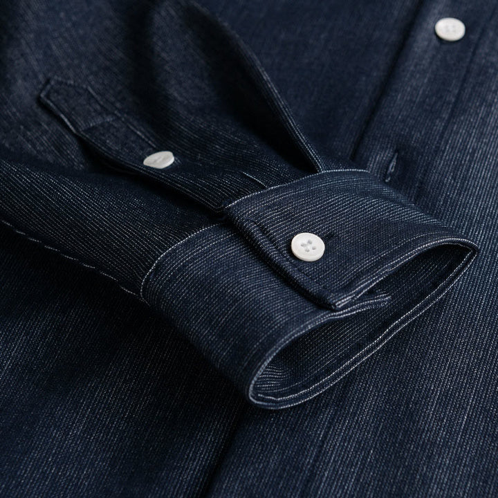Veste à manches longues pour homme avec revers boutonné et détails de couleur pure Buddha Stones Fall - image 6