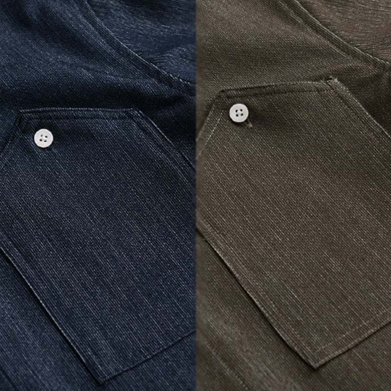 Veste à manches longues pour homme avec revers boutonné et détails de couleur pure Buddha Stones Fall - image 18