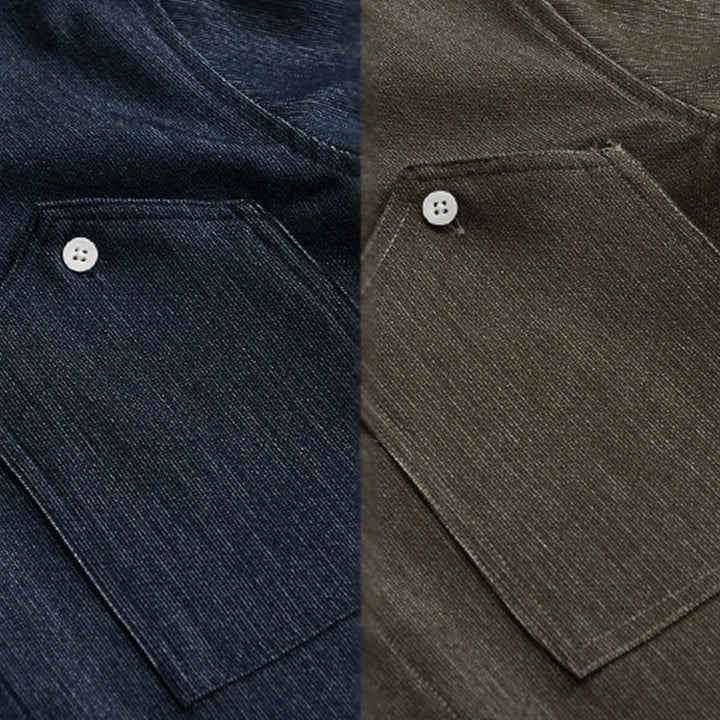 Veste à manches longues pour homme avec revers boutonné et détails de couleur pure Buddha Stones Fall - image 18