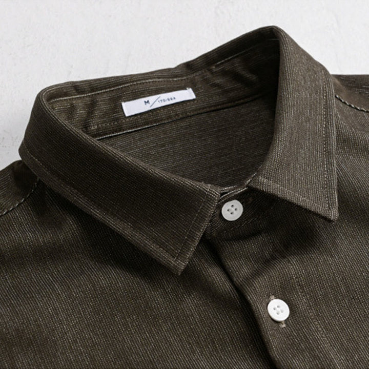 Veste à manches longues pour homme avec revers boutonné et détails de couleur pure Buddha Stones Fall - image 12