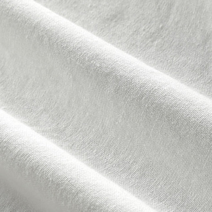 Chemise en coton et lin à manches longues, coupe ajustée, col montant et col rond, motif Buddha Stones pour homme - image 7