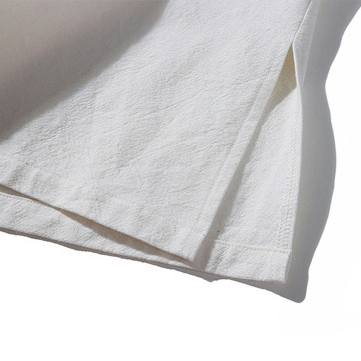 Chemise de costume Tang chinoise à manches longues en coton pour homme, avec boutons en forme de grenouille et fente latérale, motif Buddha Stones - image 33