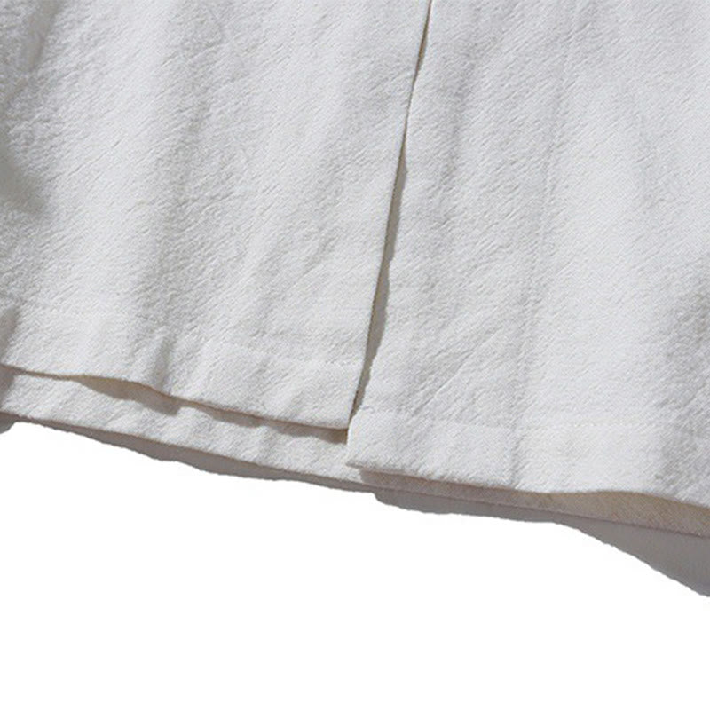 Chemise de costume Tang chinoise à manches longues en coton pour homme, avec boutons en forme de grenouille et fente latérale, motif Buddha Stones - image 32