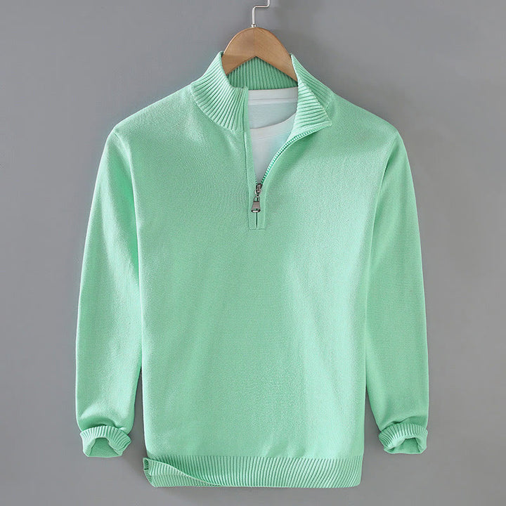 Pull en pur coton à manches longues et col montant pour homme, côtelé et uni, motif Buddha Stones - Bleu vert - US/UK/AU42，EU52 (3XL) - image 16