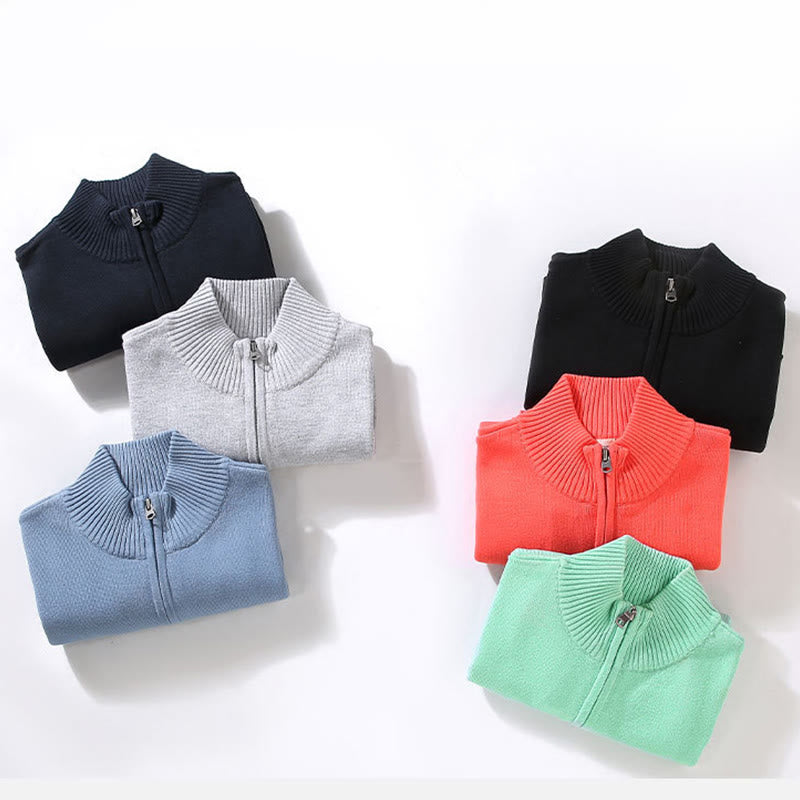 Pull en pur coton à manches longues et col montant pour homme, côtelé et uni, motif Buddha Stones - image 18