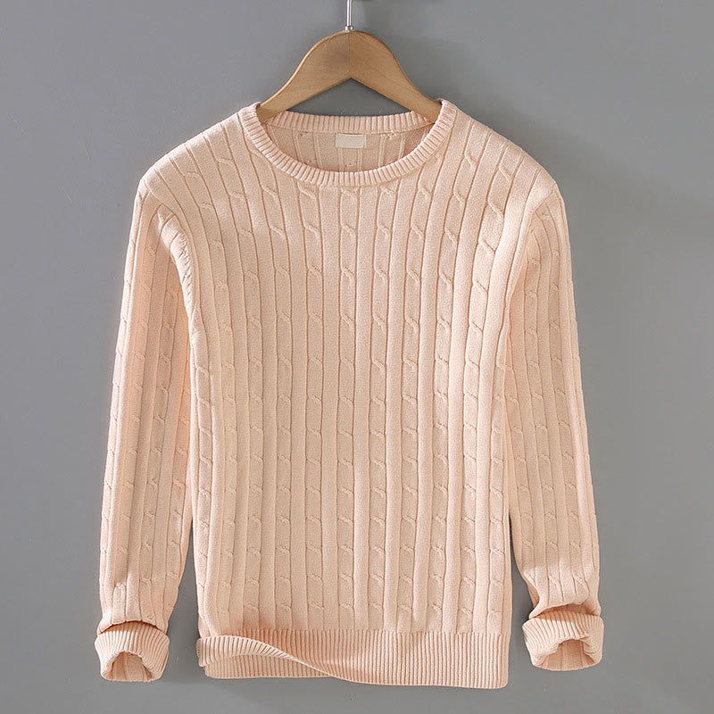 Pull ras du cou à manches longues en pur coton pour homme, motif Buddha Stones, en maille torsadée - Mocassin - US/UK/AU42，EU52 (3XL) - image 2